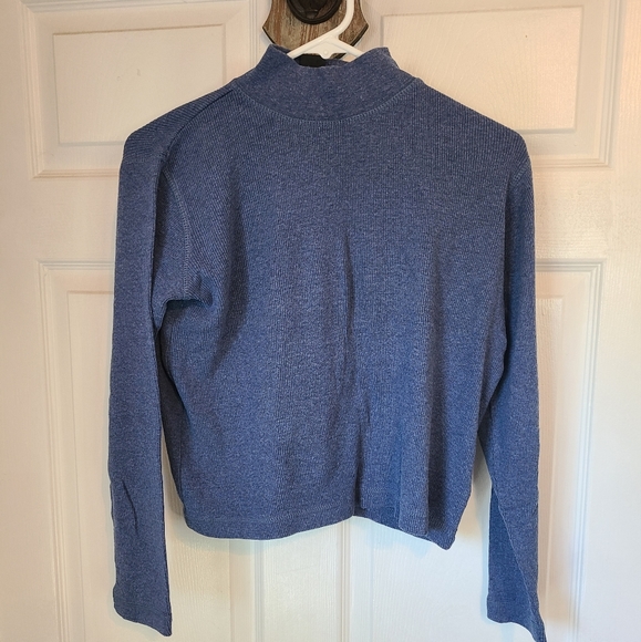 (587) Carole Little Sports Petites Woman's Long Sleeve Turtleneck, Size: S Blue - Picture 4 of 14